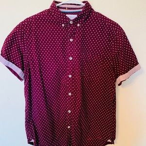 Men's Maroon Button-down Shirt